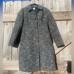 J. Crew Black and Gray Car Coat / Winter Size 4
